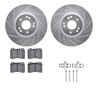R1 Concepts WGYH1-63045 eLINE Rotor - Drilled & Slotted - Silver W/ Semi-Met Pads